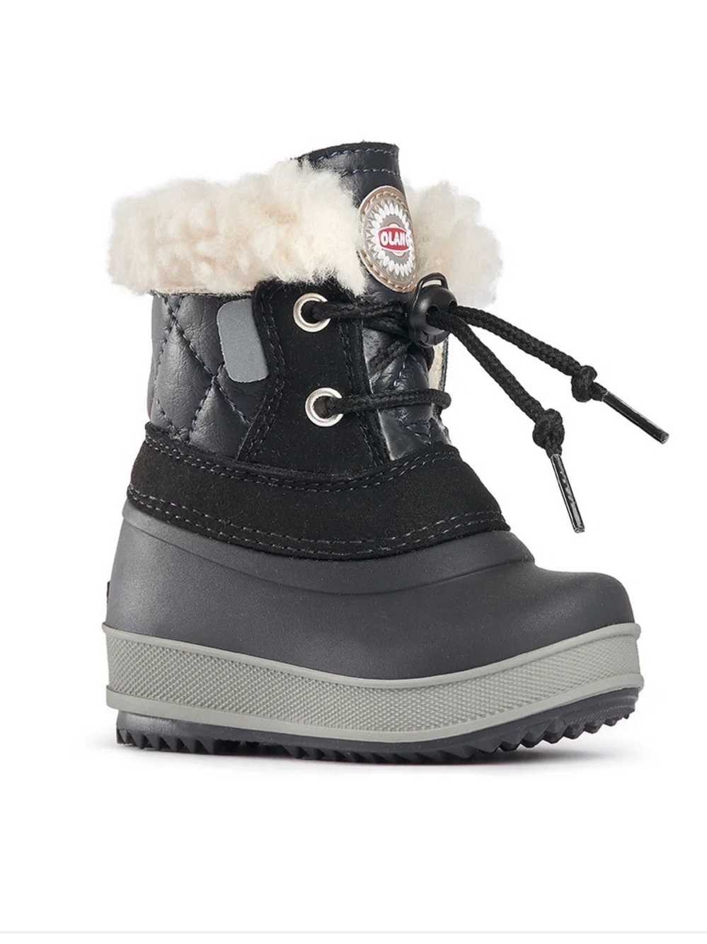 Olang 25-26 / Kids Black Winter Snow Boot with Fur Collar